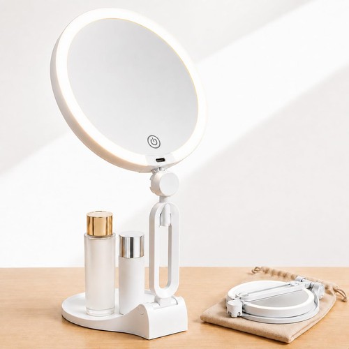 Magnifying mirror with light - magnifying,