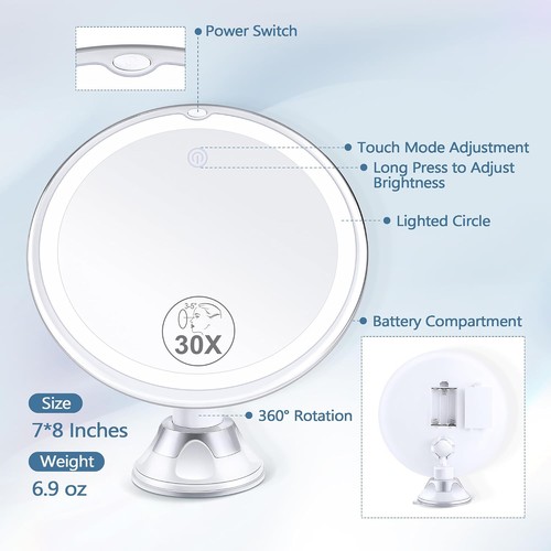 30x lighted magnifying makeup - 30x,