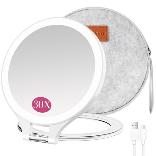 Magnifying mirror with light - magnifying,