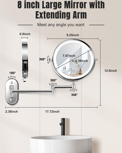 Wall mounted makeup mirror - mounted,