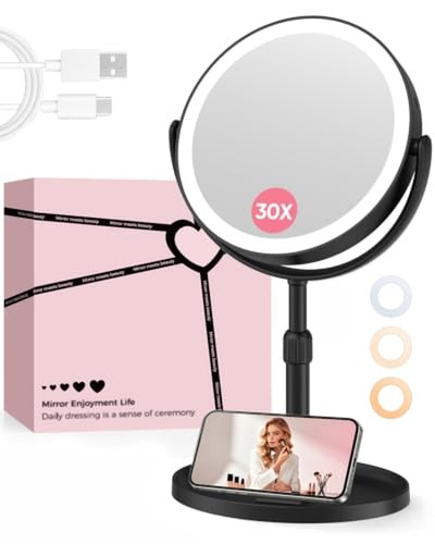 Lighted makeup mirror with - 8",