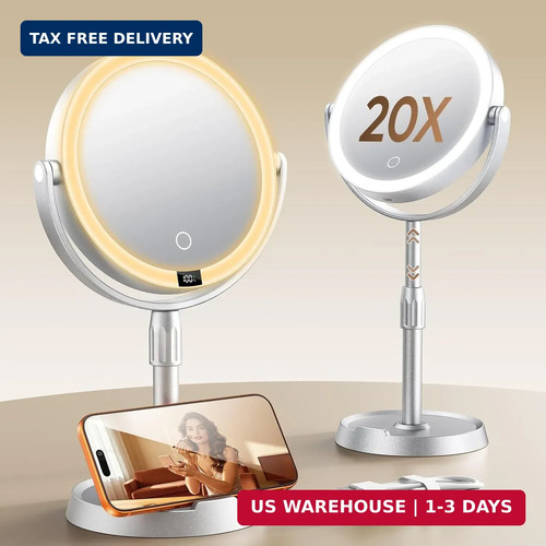 Abs lighted makeup mirror - 7",