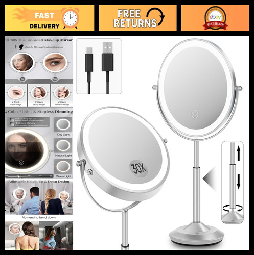 Lighted makeup mirror with - lighted,