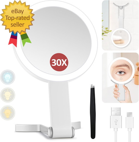 Lighted makeup mirror 30x - makeup,