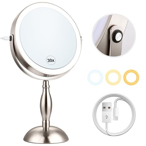 Makeup mirror with - light,, 30x