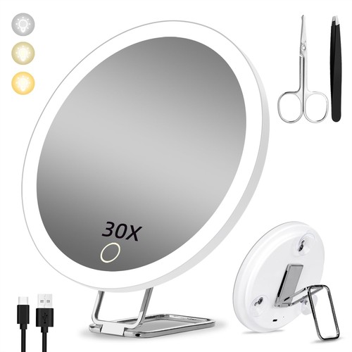 Magnifying mirror with - with, light