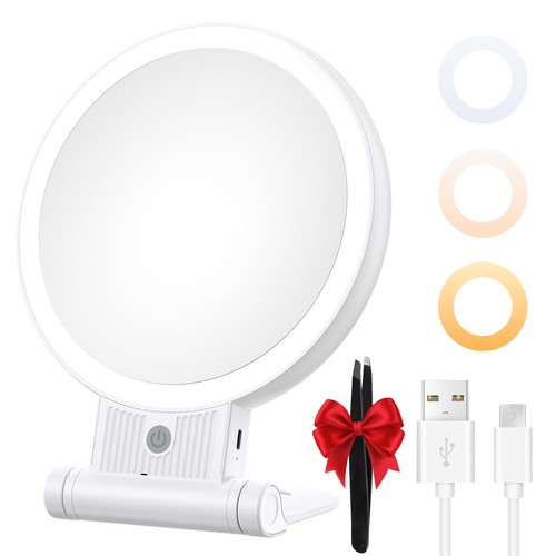 Makeup mirror with light - with,