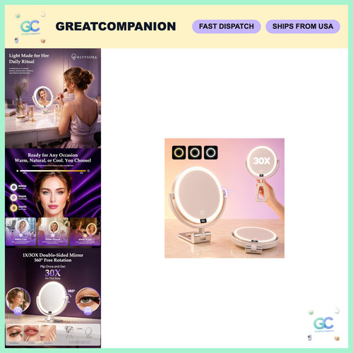 Rechargeable 30x led makeup - rechargeable,