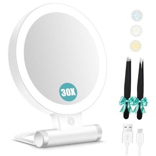 Magnifying mirror with light - magnifying,