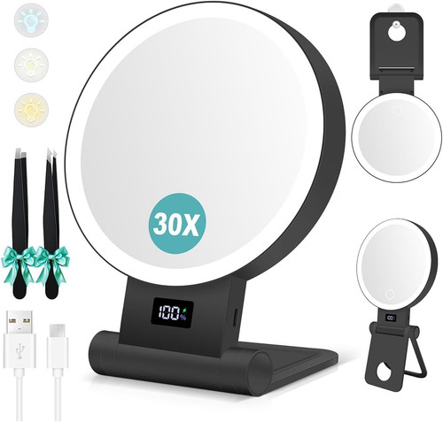 Magnifying mirror with light - magnifying,