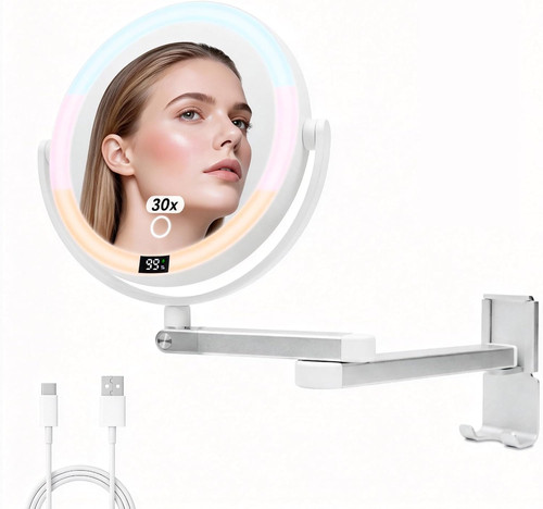Wall mounted makeup - mounted, mirror