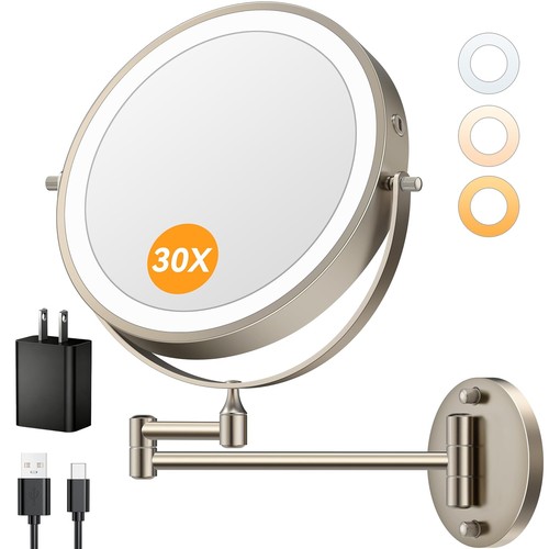 Wall mounted 30x magnifying - mounted, 9"