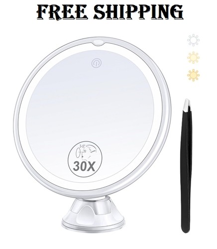 Magnifying mirror with light - magnifying,