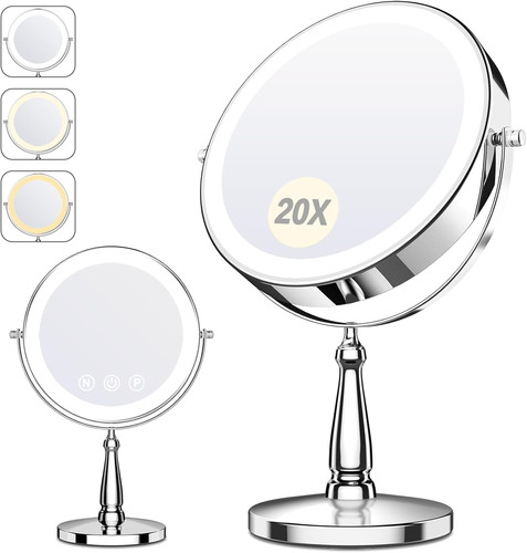 Makeup mirror with lights 20x - makeup, lights,