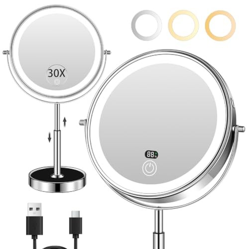 Lighted makeup mirror with - lighted,