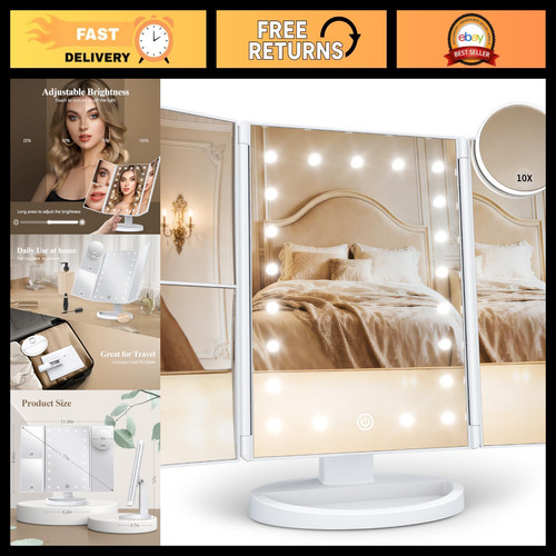 Trifold makeup mirror with - makeup,