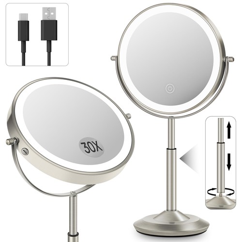 Lighted makeup mirror - 8",