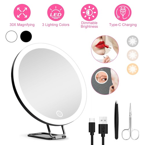 30x magnifying mirror with led - magnifying,