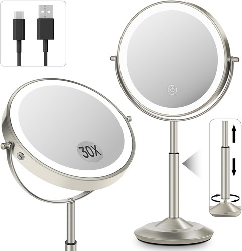 Lighted makeup mirror - 8",