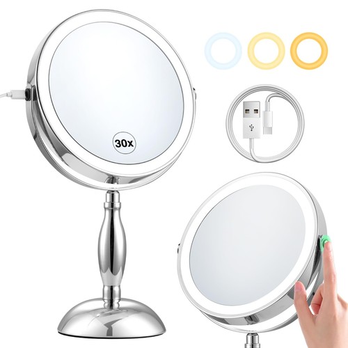 30x magnifying mirror - magnifying, lighted