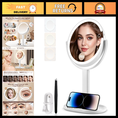Illuminated makeup mirror with - illuminated,