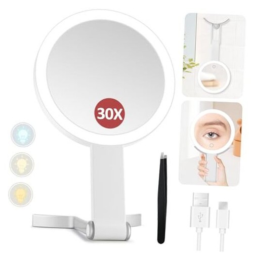 Lighted makeup mirror 30x - makeup, mirror,