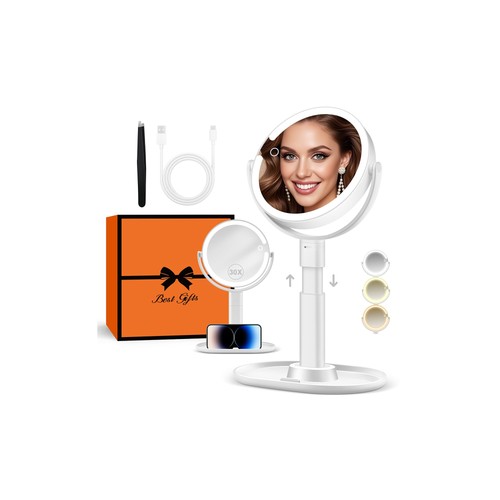 Makeup mirror with lights - with,