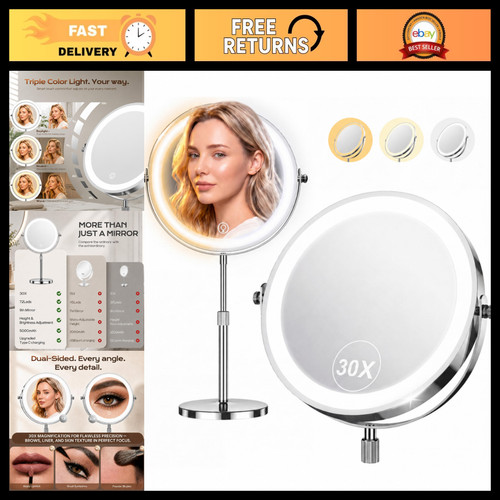 Led makeup mirror - 9", with