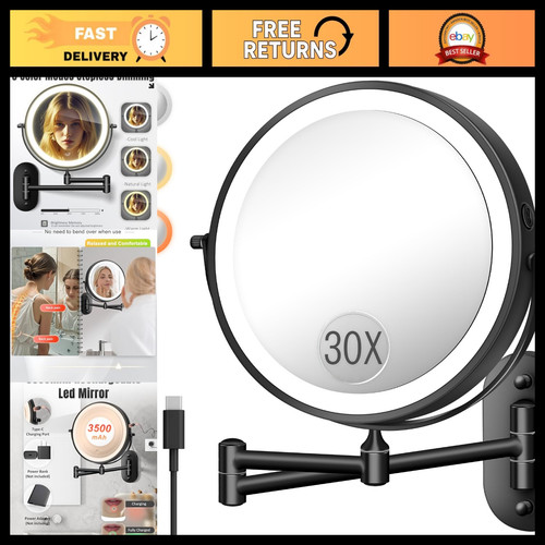 Wall mounted makeup mirror - 8",