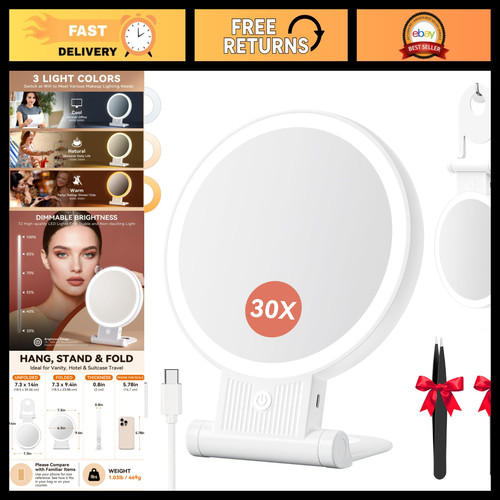 30x led makeup magnifying - led,