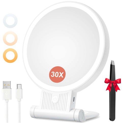30x magnifying mirror with - 1x/30x,