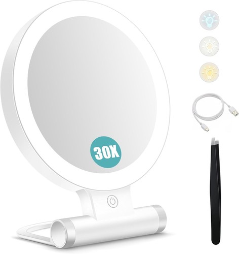 Magnifying mirror with light - magnifying,