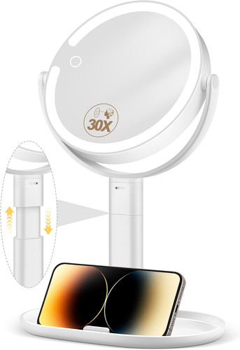Makeup mirror with lights 30x - mirror,