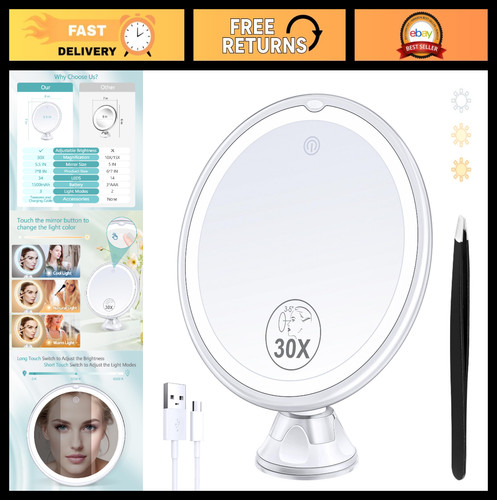 30x magnifying lighted makeup - magnifying,