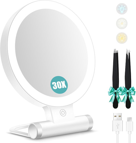 Magnifying mirror with light - magnifying,