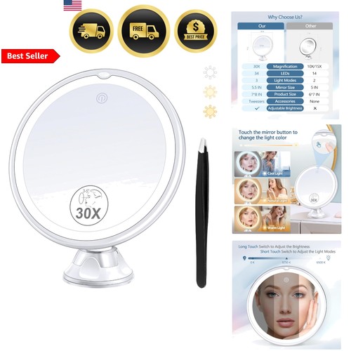 Magnifying mirror with light - magnifying,