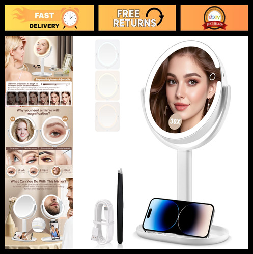 Illuminated makeup mirror with - illuminated,